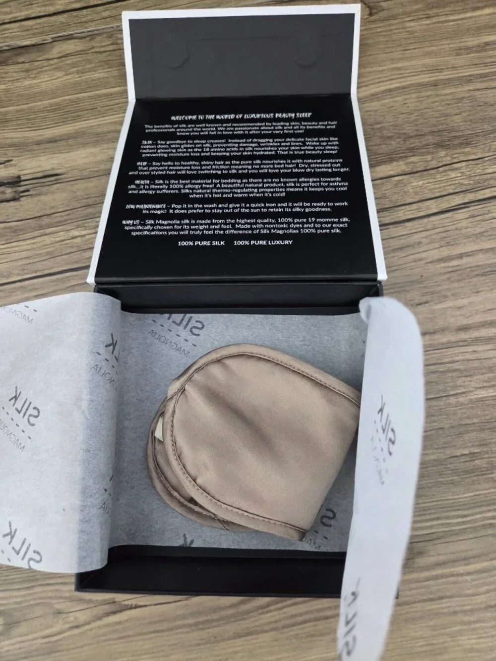 Pure Silk Taupe Sleep Mask - Comfortable Eye Mask for Travel and Rest